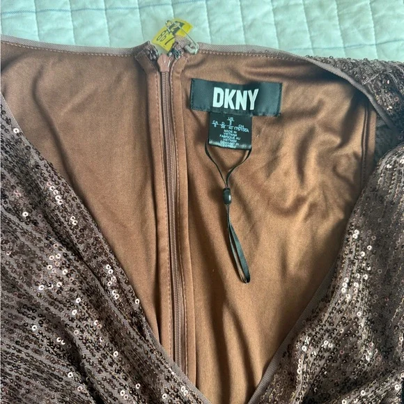 DKNY Shimmering Brown Sequin Dress - Picture 2 of 5